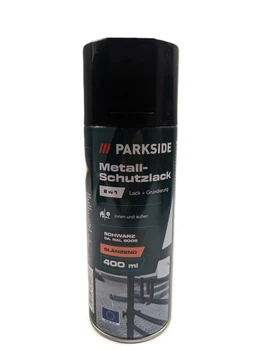Защитная краска по металлу 2 в 1 Parkside 400мл черная глянцевая