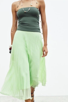 Плісирована спідниця середньої довжини Zara 3666/088 XS Салатова (03666088XS)