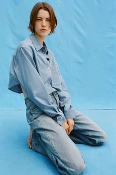 Джинсова сорочка Zara 6929/068 XL Блакитна (06929068400XL)