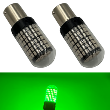 Светодиодная лампа с цоколем BA15s P21W R5 12V 144 SMD зелёного цвета для красных поворотов (2 шт)