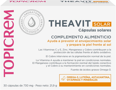 Дієтична добавка Topicrem Theavit Solar 30 капсул (8437015822211)