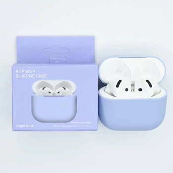 Силиконовый чехол для наушников AirPods 4 Light blue