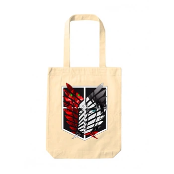 Экосумка шопер Атака титанов маленький - Attack on Titan logo белый (27571)