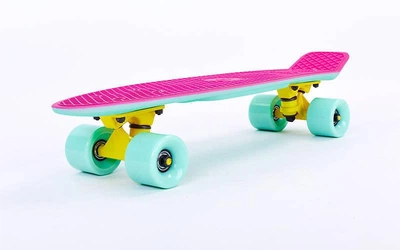 Скейт пенни борд Penny Fish Skateboards SOFT 410-7 22" Pink, мятные колеса