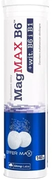 Магній + Вітамін B6 Olimp MagMax B6 шипучі таблетки 20 шт Апельсин (5901330047374)