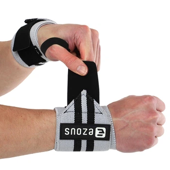 Бинты кистевые для жима и тяги Ezous Strenght Wrist Wraps C-03 2шт в комплекте Black-Grey