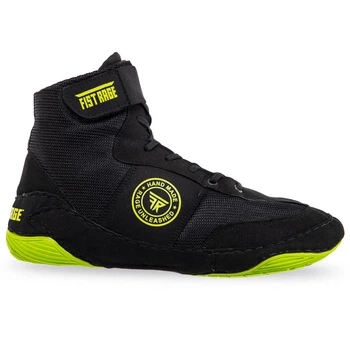 Замшеві борцівки Zelart Fistrage 8484 розмір 44 Black-Neon Green