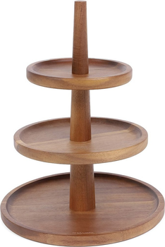 Patera HOMLA Mooka trzypoziomowa z drewna akacjowego 32 x 25 cm (5904183838687)