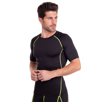 Футболка компрессионная мужская Zelart Lidong Heroe 1103 размер 3XL (52-54) Black-Green