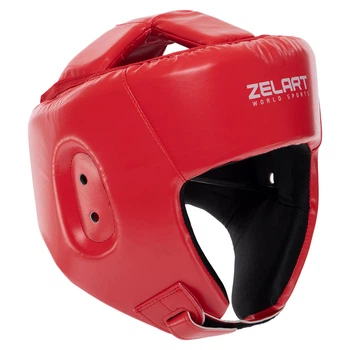 Шлем боксерский открытый с усиленной защитой макушки Zelart Fight Gear Heroe 8268 размер L Red