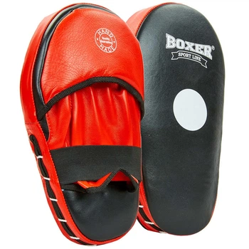 Лапа прямая удлиненная кожаная (2шт) Boxer 2006-01 размер 38х18х4,5см Black-Red
