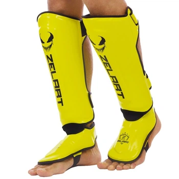 Защита для ног (голень и стопа) Zelart 1376 размер XL Yellow-Black