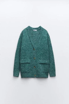Довгий трикотажний кардиган Zara 3859/121 M Зелений (03859121500M)