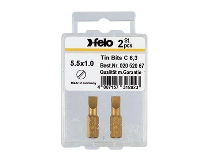 Bit Felo PZ2x25 mm TIN; 1/4"; C 6.33; BOX (2 pcs.) (02102067)