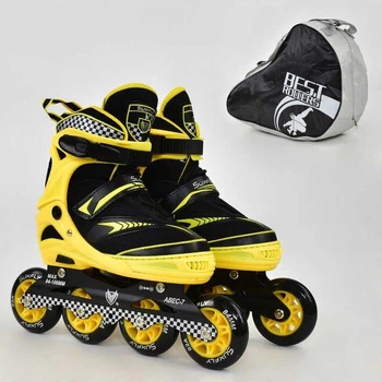 Роликовые коньки Best Roller 6014  размер 35-38 Желтый