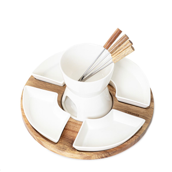 Zestaw do fondue Homla Mokka z obrotowa podstawką 27 x 13 cm (5904183844169)