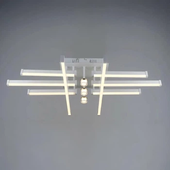 Потолочная LED люстра 64W Sirius с линейными плафонами 3000K/6500K белая/золотая IP20 B YH1316/8+3 WT+GD