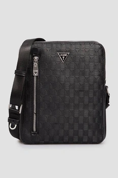 Сумка чоловіча з тисненням Guess чорний HMTODEP5118