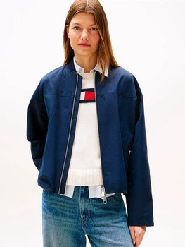 Бомбер жіночий Tommy Hilfiger Water Repellent Bomber WW0WW45619C1G L Синій (445113001519)