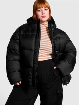 Куртка зимова коротка жіноча Victoria's Secret Marshmallow Puffer 26950775 2XL Чорна (445113001513)