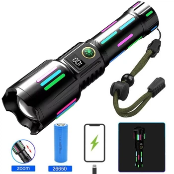 Фонарь NIGHT VISION FLUORESCENCE W515-PM10-TG, индикация заряда, 1x26650, ЗУ Type-C, zoom, Box