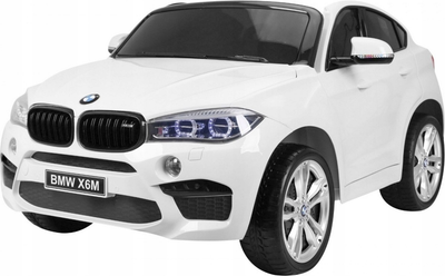Samochód elektryczny dla dzieci Ramiz BMW X6M dla 2 dzieci Biały (5903864906301)