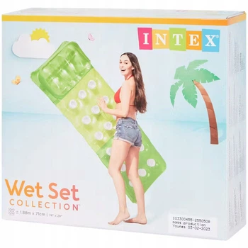 Надувной лежак Intex 188×71 см – пляжный матрас с подголовником, выдерживает до 80 кг