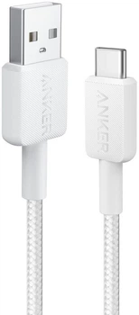 Кабель Anker 322 USB-A to USB-C - 1.8m Nylon White (A81H6H21)