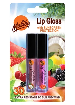 Набір блисків для губ Malibu Lip Gloss Coconut&Strawberry SPF30 2 шт