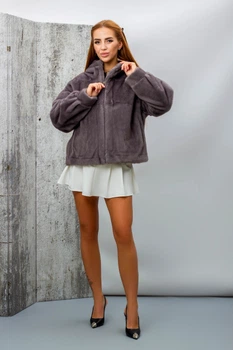 Шуба женская Where Uwear Y25-10 серая 346529_S