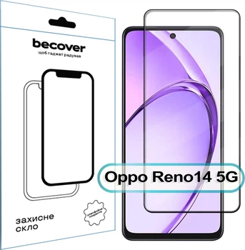 Защитное стекло для смартфона Oppo Reno14 5G BeCover Black (BC_713933)