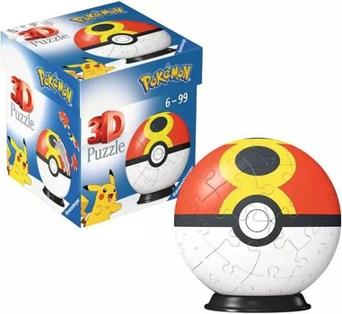 Пазл 3D Ravensburger Pokemon Repeat Ball 55 елементів 11628 (4005556116287)