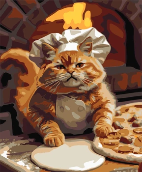 Картина по номерам "Kitchen kitten" Riviera Blanca 40x50 см RB-1193
