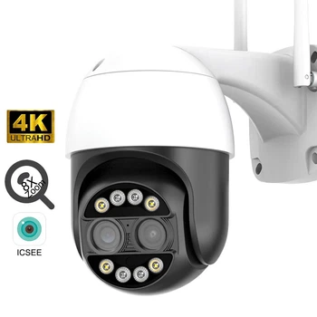WIFI камера наблюдения Besder P3S-8MP с сиреной. Зум. iCSee