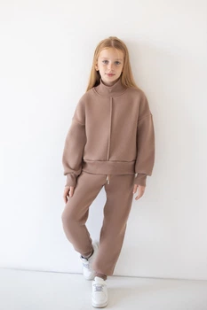 Теплый костюм для девочки Stylebaby (2883-107кор) Рост 140 см Коричневый
