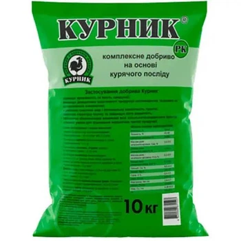 Удобрение Куриный помет сухой гранулированный Курник 10 кг