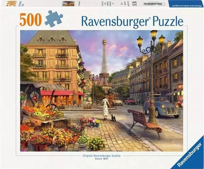 Puzzle Ravensburger Paris An Evening Walk 500 elementów 12000198 (4005555001980)
