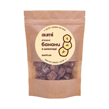 Кусочки вяленых бананов в bean-to-bar шоколаде AUMi, 100г