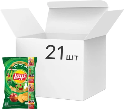 Упаковка чипсів Lays Яблуко з карамеллю 95 г x 21 шт (4823063130561)