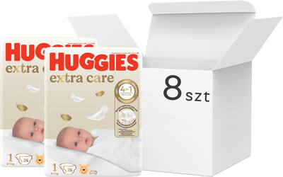 Підгузки Huggies Extra Care розмір 1 2-5 кг 8 x 26 шт (5029053564876/8)