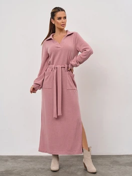 Жіноча чорна сукня максі з ангори ISSA PLUS M Рожевий (issa1549664)