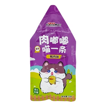 Беззерновой полнорационный влажный корм консервы для котов и котят Cattyman Cream Mousse Duck утка тунец мусс - пауч 55г (Z1742)