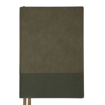 Дневник-деловая записная книжка А5 Leo Planner датированный 2026 "Velvet", мягкая, темно-зеленая, 368 страниц (252637)