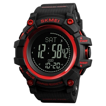 Наручний годинник Skmei 1356RD Black-Red + Compass SALE