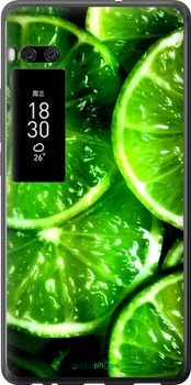 Чехол на Meizu Pro 7 Plus Зелёные дольки лимона "852u-1131-70447"