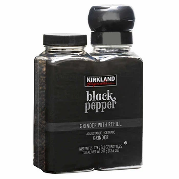 Перец Kirkland Black Paper чорный перец набор с мельничкой 357 г