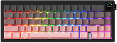 Klawiatura bezprzewodowa Ajazz AK650 Dream Weaving switch USB/Bluetooth Czarny/Różowy (AK650-DW-GP)