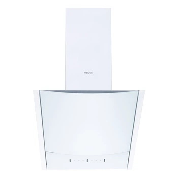 Белая мощная настенная наклонная кухонная вытяжка WEILOR PDS 62302 WH 1100 LS Motion, управление жестами, 60см