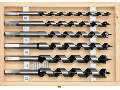 Zestaw wierteł spiralnych do drewna YATO 10–20 x 230 mm 6 szt (YT-3298)
