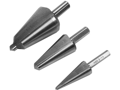 Zestaw wierteł stopniowych do metalu i PVC YATO 3 szt (YT-44730)